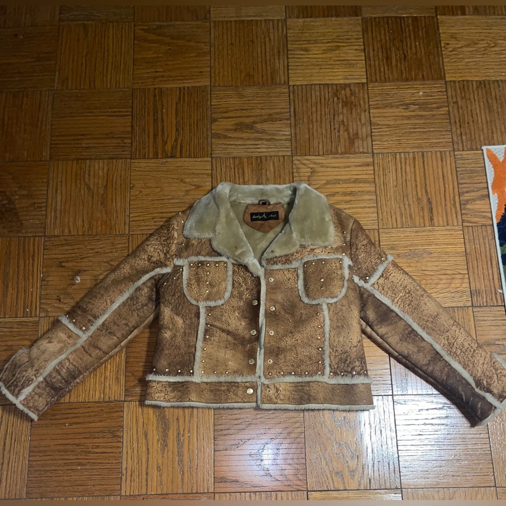 Baby Phat Jackets & Coats Nwt Baby Phat Genuine Leather Cognac Fur Brown Jacket